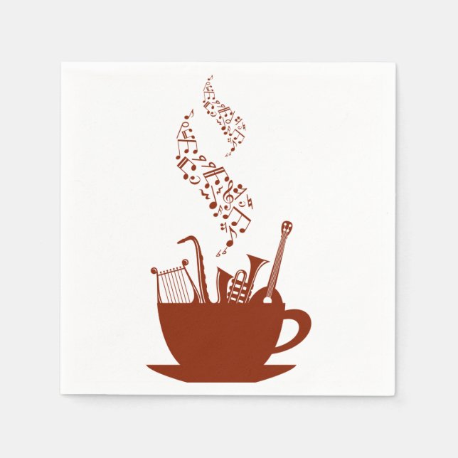 Musical Instruments And Notes Paper Napkins (Front)