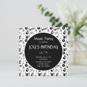 Musical Instruments Birthday invitation