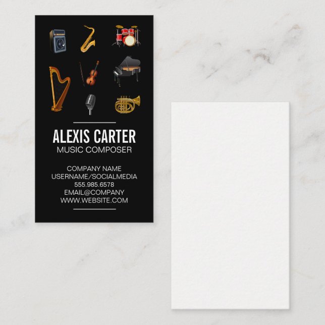 Musical Instruments | Composer Business Card (Front/Back)
