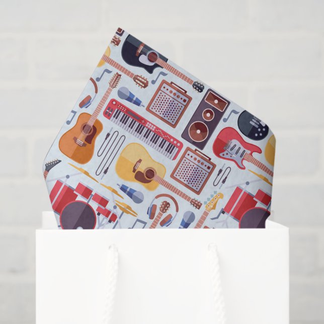 Musical Instruments Decoupage Paper, Music Tissue Paper (Gift Bag)