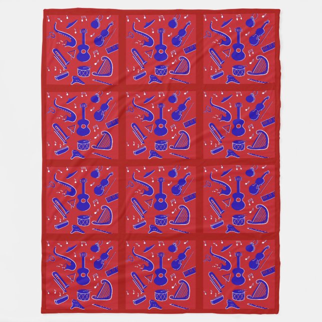 Musical Instruments Fleece Blanket (Front)