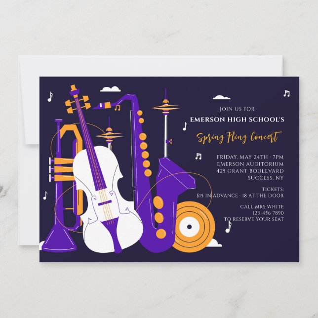Musical Instruments Invitation (Front)