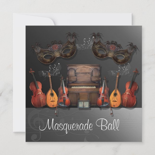 Musical Instruments Masquerade Ball Invitation (Front)