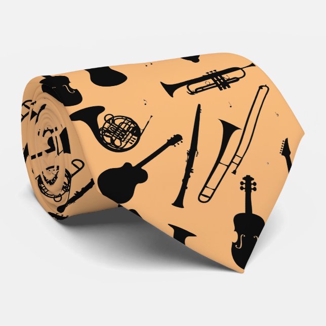 Musical Instruments Men's Neck Tie (Rolled)