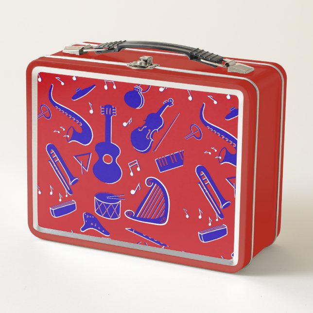 Musical Instruments Metal Lunch Box (Front)