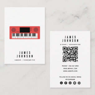 Musical Instruments Music Keyboard Singer Musician Business Card