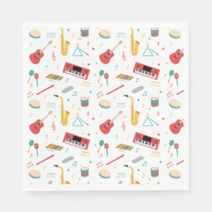 Musical Instruments Music Theme Pattern Napkin