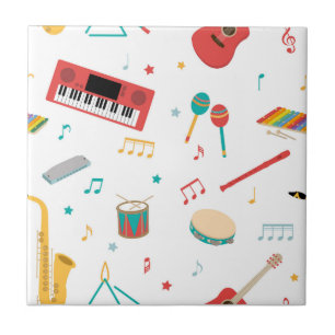 Musical Instruments Music Theme Pattern Tile