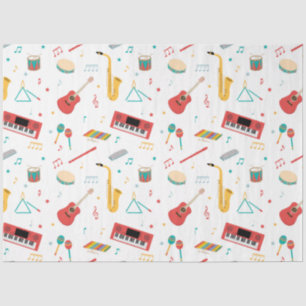 Musical Instruments Music Theme Pattern Tissue Paper
