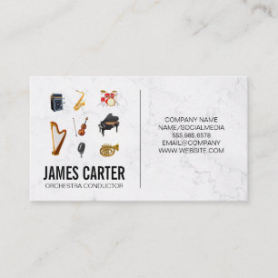 Musical Instruments Orchestra Conductor Business Card