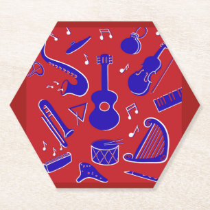 Musical Instruments Paper Coaster
