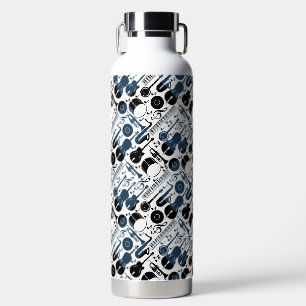Musical instruments pattern design 2 tones white water bottle
