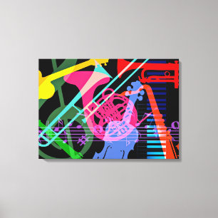 Musical Instruments Pop Art Design Canvas Print