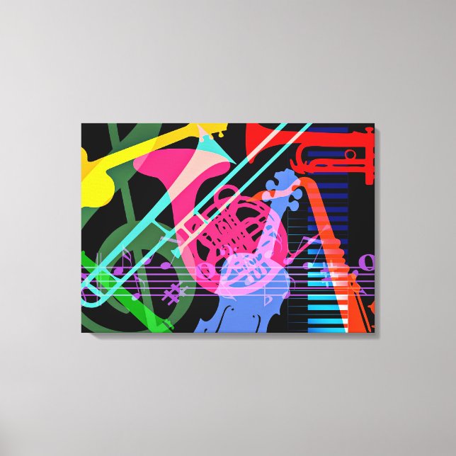 Musical Instruments Pop Art Design Canvas Print (Front)