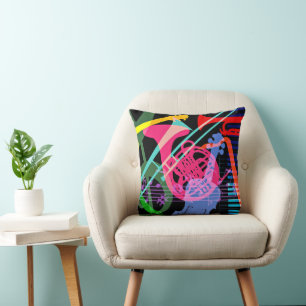 Musical Instruments Pop Art Design Cushion