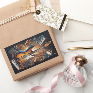 Musical Instruments Rectangular Sticker