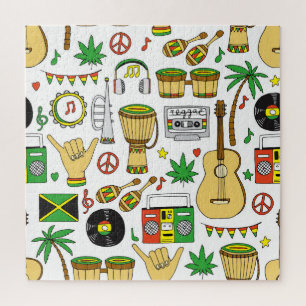 Musical Instruments: Reggae Seamless Background Jigsaw Puzzle