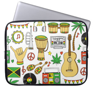 Musical Instruments: Reggae Seamless Background Laptop Sleeve