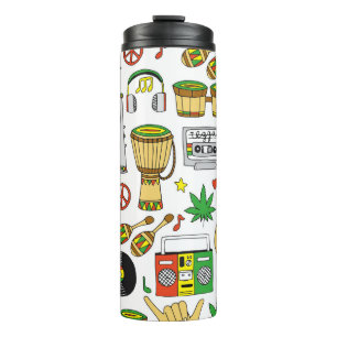Musical Instruments: Reggae Seamless Background Thermal Tumbler
