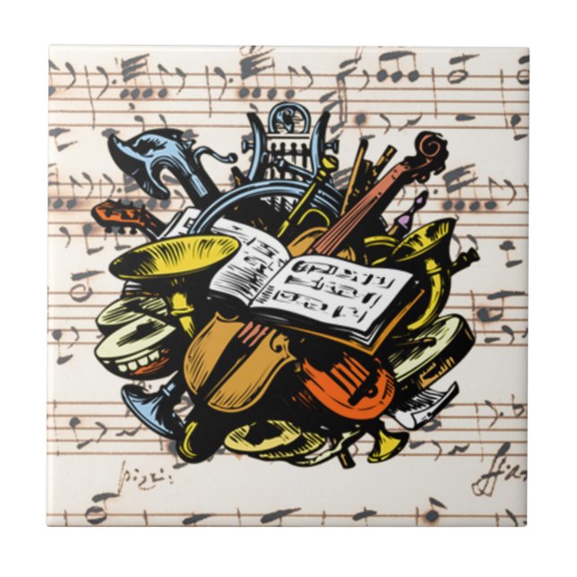 Musical Instruments ~ Rossini Music Background Tile (Front)