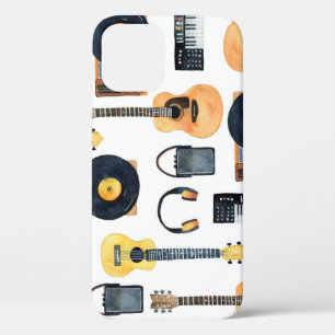 Musical Instruments: Seamless Watercolor iPhone 12 Case