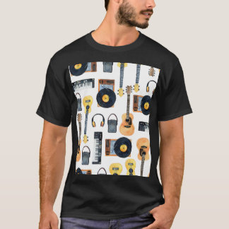 Musical Instruments: Seamless Watercolor T-Shirt