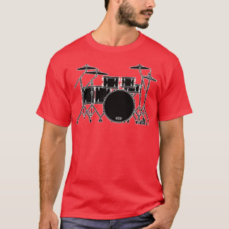 MUSICAL INSTRUMENTS SILHOUETTES DRUM KIT  T-Shirt