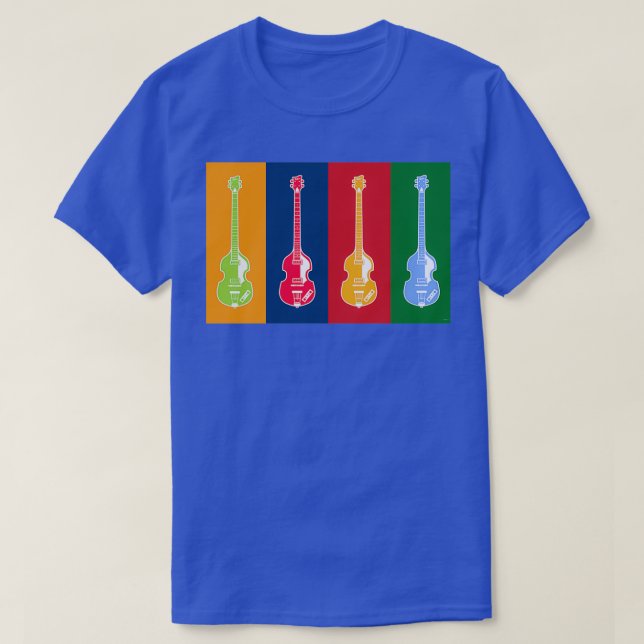 MUSICAL INSTRUMENTS SILHOUETTES HOFNER BASS T-Shirt (Design Front)