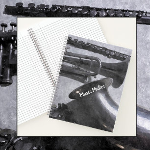 Musical Instruments Silvery Grey Notebook