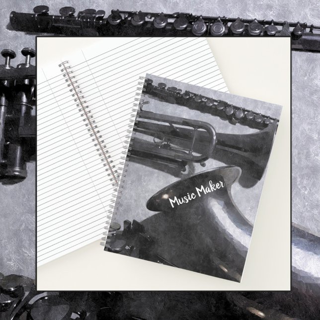Musical Instruments Silvery Grey Notebook (Creator Uploaded)