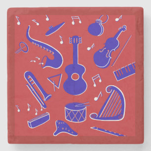 Musical Instruments Stone Coaster