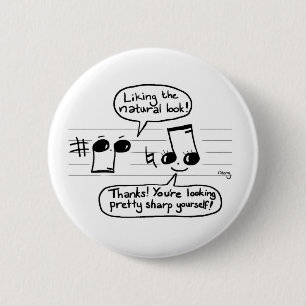 Musical Joke Cartoon 6 Cm Round Badge