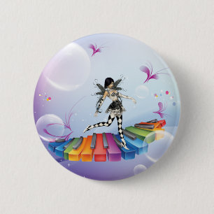 Musical Keyboard Faerie 6 Cm Round Badge