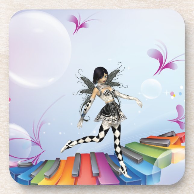 Musical Keyboard Faerie Coaster (Front)