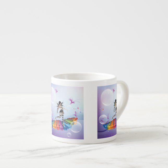 Musical Keyboard Faerie Espresso Cup (Front Right)