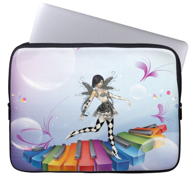 Musical Keyboard Faerie Laptop Sleeve (Front)
