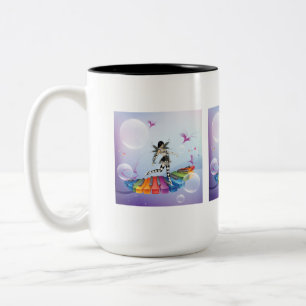 Musical Keyboard Faerie Two-Tone Coffee Mug