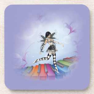Musical Keyboard Faerie Vignette Coaster