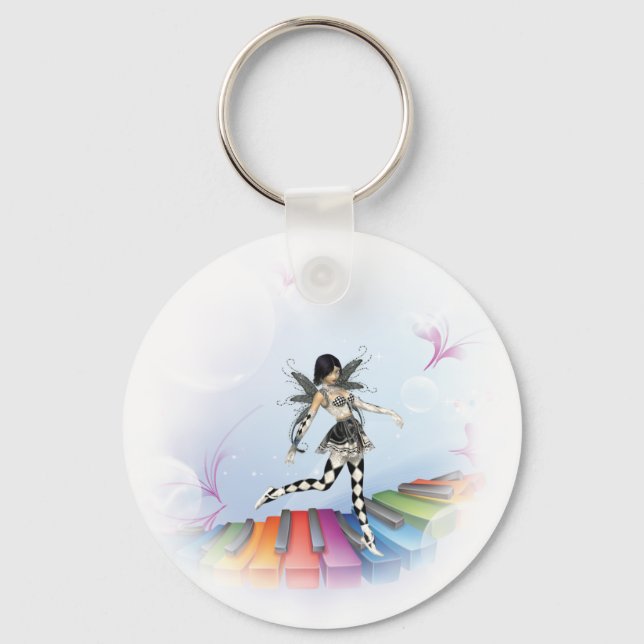 Musical Keyboard Faerie Vignette Key Ring (Front)