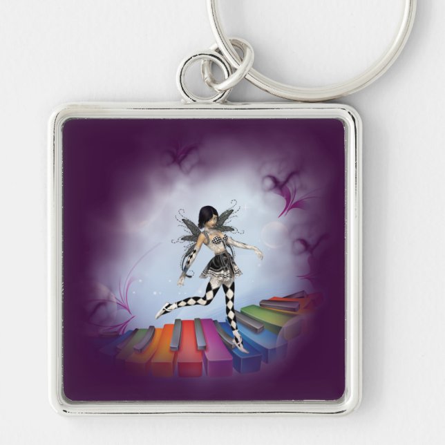 Musical Keyboard Faerie Vignette Key Ring (Front)