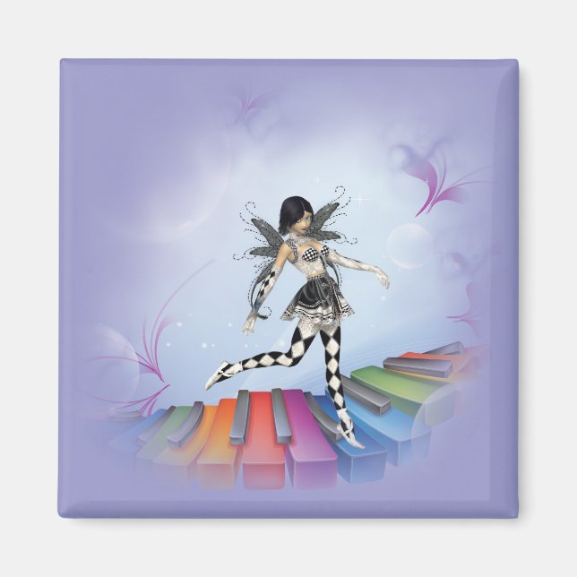 Musical Keyboard Faerie Vignette Magnet (Front)