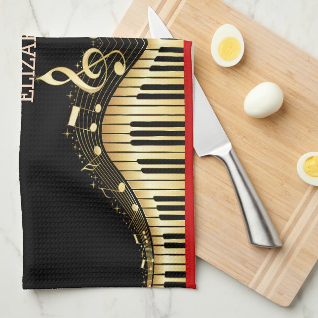 Musical Keyboard Tea Towel (Quarter Fold)