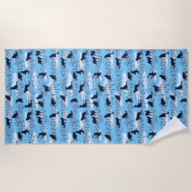 musical kittens beach towel (Front)