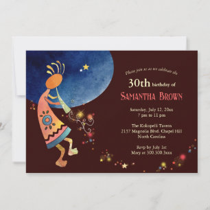 Musical Kokopelli 30th Birthday Party Invitation