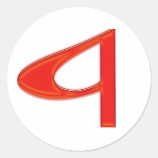 Musical Letter a Vibrant Red Colour Classic Round Sticker