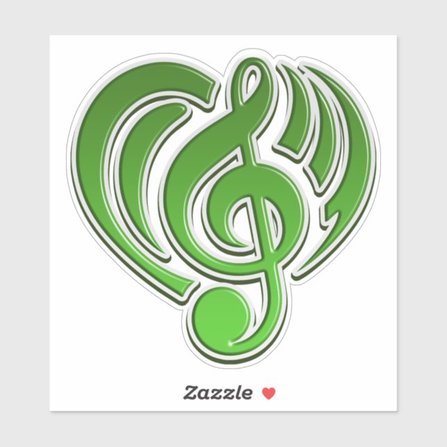 Musical Love Green Heart Music Note DJ (Sheet)