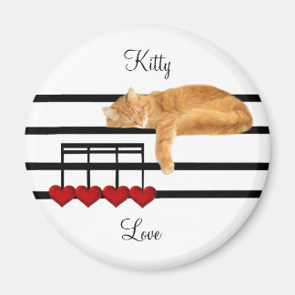 Musical love kitty cat magnet