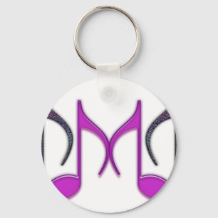 Musical "M" Letter Key Ring