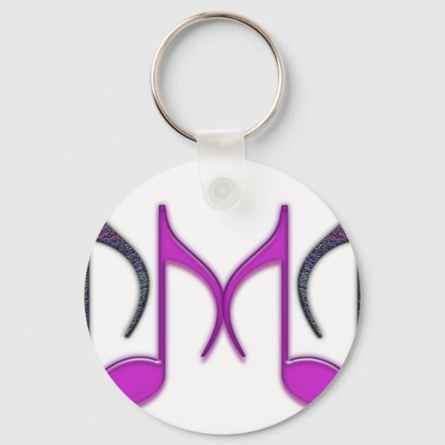 Musical "M" Letter Key Ring (Front)