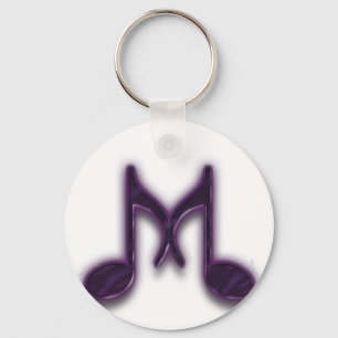 Musical "M" Letter Key Ring